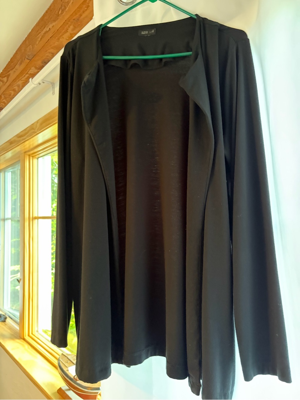 J.Jill  wearever collection Women's Black Open-Front Draped Blazer Jacket